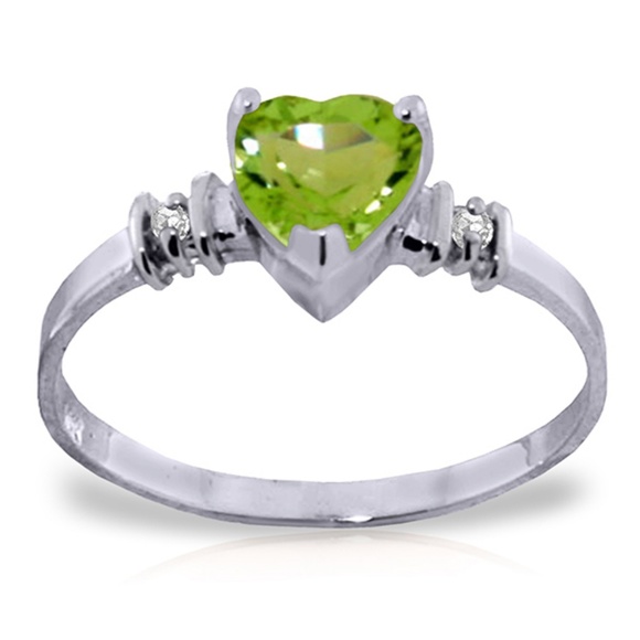 GOLD RING WITH NATURAL PERIDOT & DIAMONDS